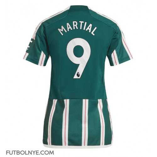 Camiseta Manchester United Anthony Martial #9 Visitante Equipación para mujer 2023-24 manga corta